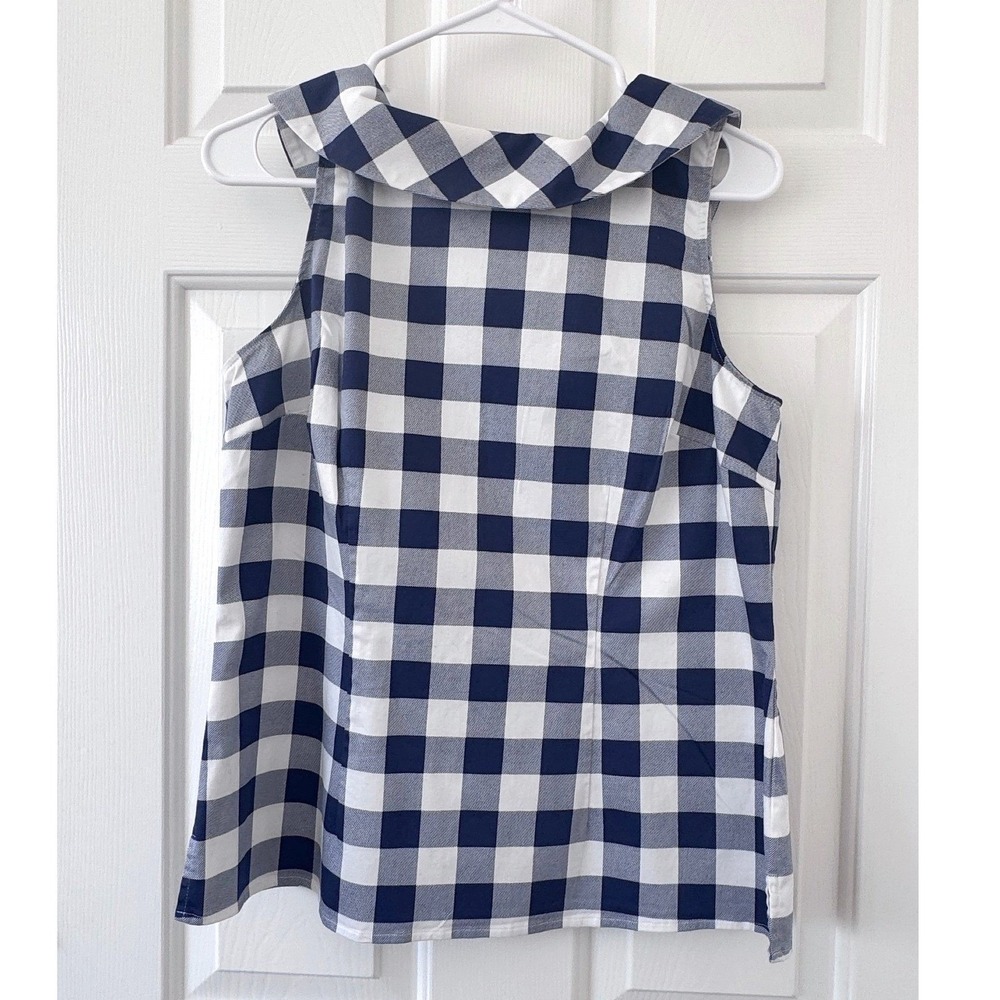 Talbots Audrey Classic Preppy Cottagecore Gingham Top Size Medium - Picture 2 of 8